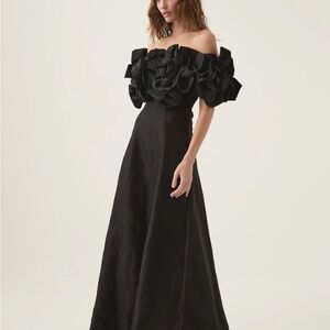 Aje Black Etta Midi Dress